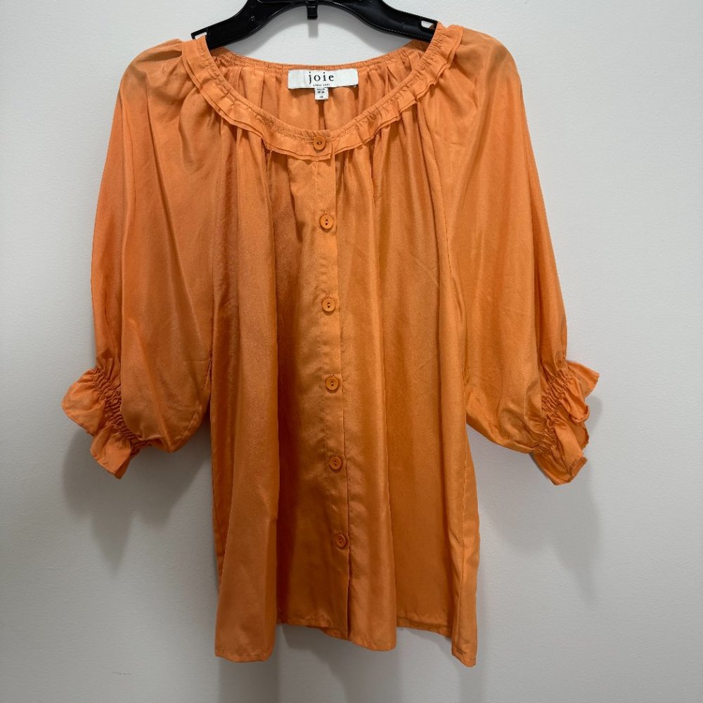 Joie Ruffle Silk Blouse Size XS